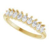 14K Gold Pear Natural Diamond Anniversary Band - 3/4-1 1/4 CTW - Yellow Gold - view 5