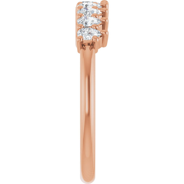 14K Gold Pear Lab-Grown Diamond Anniversary Band - 3/4-1 1/4 CTW - Rose Gold - view 4
