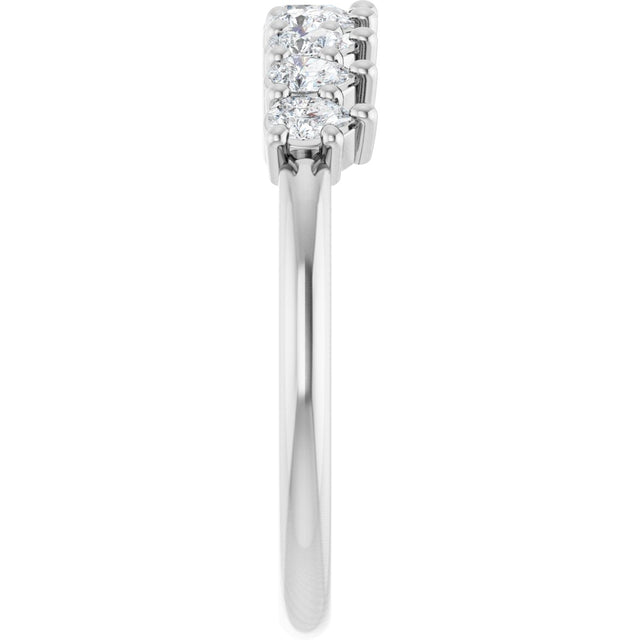 Platinum Pear Natural Diamond Anniversary Band - 3/4-1 1/4 CTW - view 4