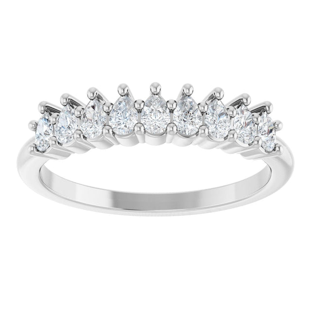 Platinum Pear Lab-Grown Diamond Anniversary Band - 3/4-1 1/4 CTW - view 3