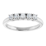 14K Gold Round Natural Diamond Five-Stone Anniversary Band - 1/3-1 1/5 CTW - White Gold - view 3