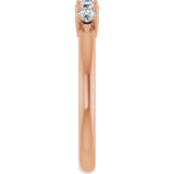 14K Gold Round Natural Diamond Five-Stone Anniversary Band - 1/3-1 1/5 CTW - Rose Gold - view 4