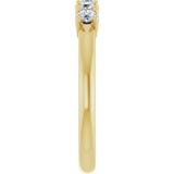 14K Gold Round Natural Diamond Five-Stone Anniversary Band - 1/3-1 1/5 CTW - Yellow Gold - view 4