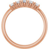 14K Gold Round Lab-Grown Diamond Five-Stone Anniversary Band - 1/3-1 1/5 CTW - Rose Gold - view 2