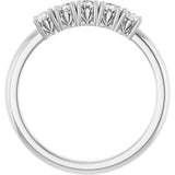 Platinum Round Natural Diamond Five-Stone Anniversary Band - 1/3-1 1/5 CTW - view 2