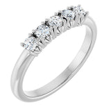 14K Gold Round Lab-Grown Diamond Five-Stone Anniversary Band - 1/3-1 1/5 CTW - White Gold