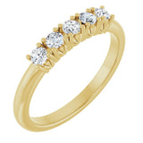 14K Gold Round Natural Diamond Five-Stone Anniversary Band - 1/3-1 1/5 CTW - Yellow Gold