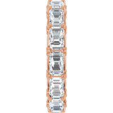 14K Gold Emerald Lab-Grown Diamond Sculptural Eternity Band - 5x3.5mm Stones - Rose Gold - view 4