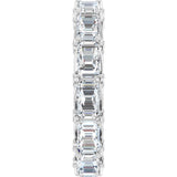 14K Gold Emerald Lab-Grown Diamond Sculptural Eternity Band - 5x3.5mm Stones - White Gold - view 4