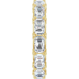 14K Gold Emerald Lab-Grown Diamond Sculptural Eternity Band - 5x3.5mm Stones - Yellow Gold - view 4