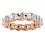 14K Gold Emerald Lab-Grown Diamond Sculptural Eternity Band - 5x3.5mm Stones - Rose Gold - view 3