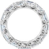 Platinum Emerald Lab-Grown Diamond Sculptural Eternity Band - 5x3.5mm Stones - view 2