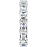 14K Gold Emerald Natural Diamond Sculptural Eternity Band - 5x3.5mm Stones - White Gold - view 4
