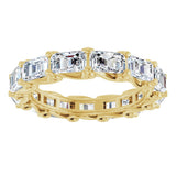 14K Gold Emerald Lab-Grown Diamond Sculptural Eternity Band - 5x3.5mm Stones - Yellow Gold - view 3