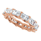14K Gold Emerald Lab-Grown Diamond Sculptural Eternity Band - 5x3.5mm Stones - Rose Gold - view 5