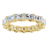 14K Gold Emerald Lab-Grown Diamond Sculptural Eternity Band - 5x3.5mm Stones - Yellow Gold - view 3