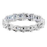 Platinum Emerald Lab-Grown Diamond Sculptural Eternity Band - 5x3.5mm Stones - view 3