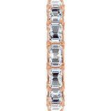 14K Gold Emerald Lab-Grown Diamond Sculptural Eternity Band - 5x3.5mm Stones - Rose Gold - view 4