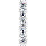 Platinum Emerald Lab-Grown Diamond Sculptural Eternity Band - 5x3.5mm Stones - view 4