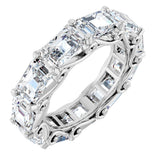 Platinum Emerald Lab-Grown Diamond Sculptural Eternity Band - 5.8x4.2mm Stones