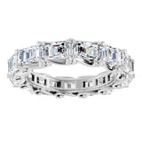 Platinum Emerald Lab-Grown Diamond Sculptural Eternity Band - 5x3.5mm Stones - view 3