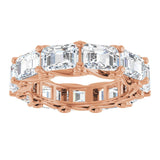 14K Gold Emerald Lab-Grown Diamond Sculptural Eternity Band - 5.8x4.2mm Stones - Rose Gold - view 3
