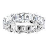 Platinum Emerald Lab-Grown Diamond Sculptural Eternity Band - 5.8x4.2mm Stones - view 3
