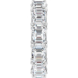 14K Gold Emerald Natural Diamond Sculptural Eternity Band - 5.8x4.2mm Stones - White Gold - view 4