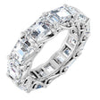 Platinum Emerald Lab-Grown Diamond Sculptural Eternity Band - 5.8x4.2mm Stones
