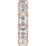 14K Gold Emerald Lab-Grown Diamond Sculptural Eternity Band - 5.8x4.2mm Stones - Rose Gold - view 4