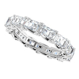 Platinum Emerald Lab-Grown Diamond Sculptural Eternity Band - 5x3.5mm Stones - view 5