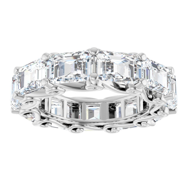 Platinum Emerald Lab-Grown Diamond Sculptural Eternity Band - 5.8x4.2mm Stones - view 3