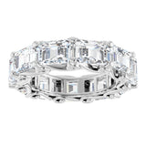 Platinum Emerald Natural Diamond Sculptural Eternity Band - 5.8x4.2mm Stones - view 3