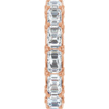 14K Gold Emerald Lab-Grown Diamond Sculptural Eternity Band - 5x3.5mm Stones - Rose Gold - view 4