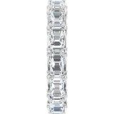 14K Gold Emerald Natural Diamond Sculptural Eternity Band - 5x3.5mm Stones - White Gold - view 4