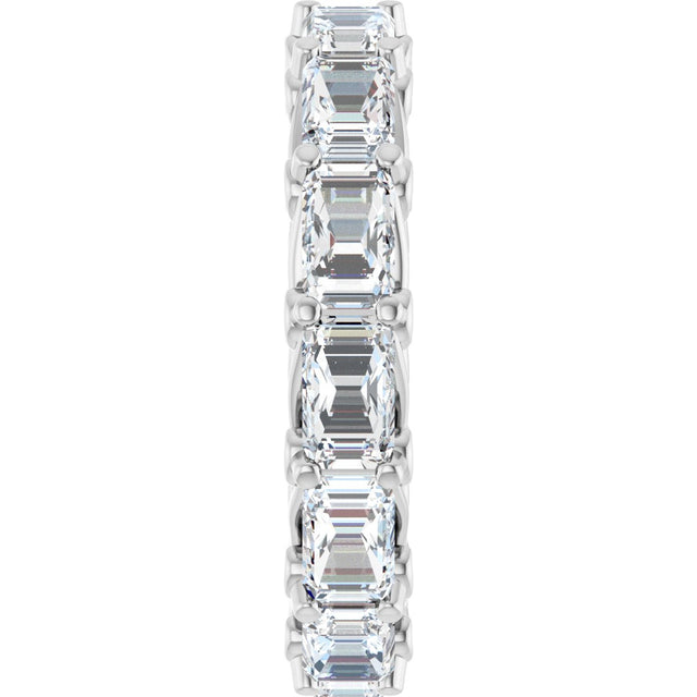 Platinum Emerald Lab-Grown Diamond Sculptural Eternity Band - 5x3.5mm Stones - view 4