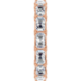 14K Gold Emerald Natural Diamond Sculptural Eternity Band - 5x3.5mm Stones - Rose Gold - view 4