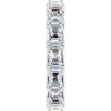 Platinum Emerald Natural Diamond Sculptural Eternity Band - 5x3.5mm Stones - view 4