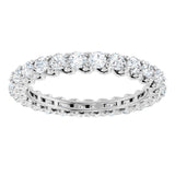 14K Gold Round Lab-Grown Diamond Sculptural Eternity Band - 2.5mm Stones - White Gold - view 3