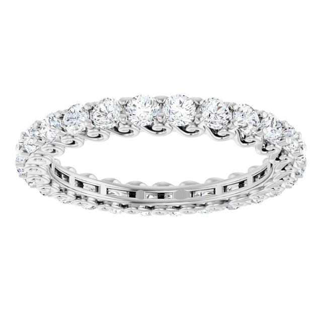 Platinum Round Lab-Grown Diamond Sculptural Eternity Band - 2.5mm Stones - view 3