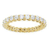14K Gold Round Lab-Grown Diamond Sculptural Eternity Band - 2.5mm Stones - Yellow Gold - view 3