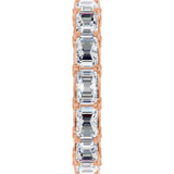 14K Gold Emerald Natural Diamond Sculptural Eternity Band - 5x3.5mm Stones - Rose Gold - view 4