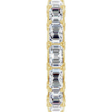 14K Gold Emerald Natural Diamond Sculptural Eternity Band - 5x3.5mm Stones - Yellow Gold - view 4