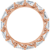 14K Gold Emerald Lab-Grown Diamond Sculptural Eternity Band - 5x3.5mm Stones - Rose Gold - view 2
