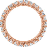 14K Gold Round Lab-Grown Diamond Sculptural Eternity Band - 2.5mm Stones - Rose Gold - view 2