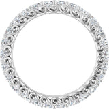 14K Gold Round Lab-Grown Diamond Sculptural Eternity Band - 2.5mm Stones - White Gold - view 2