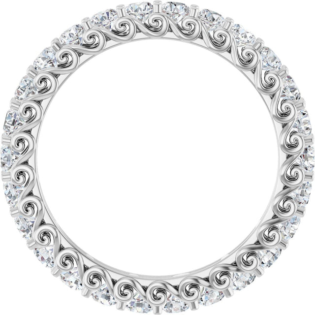 Platinum Round Lab-Grown Diamond Sculptural Eternity Band - 2.5mm Stones - view 2