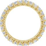 14K Gold Round Natural Diamond Sculptural Eternity Band - 2.5mm Stones - Yellow Gold - view 2