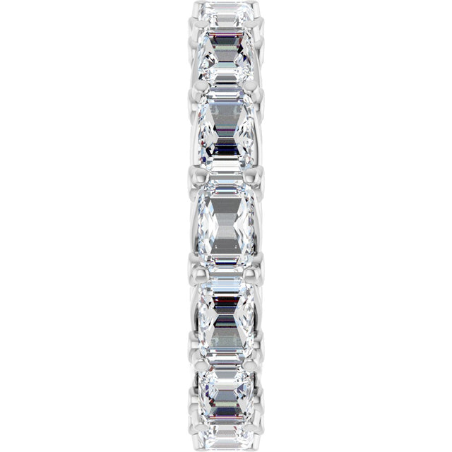 Platinum Emerald Lab-Grown Diamond Sculptural Eternity Band - 5x3.5mm Stones - view 4