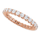 14K Gold Round Lab-Grown Diamond Sculptural Eternity Band - 2.5mm Stones - Rose Gold - view 5